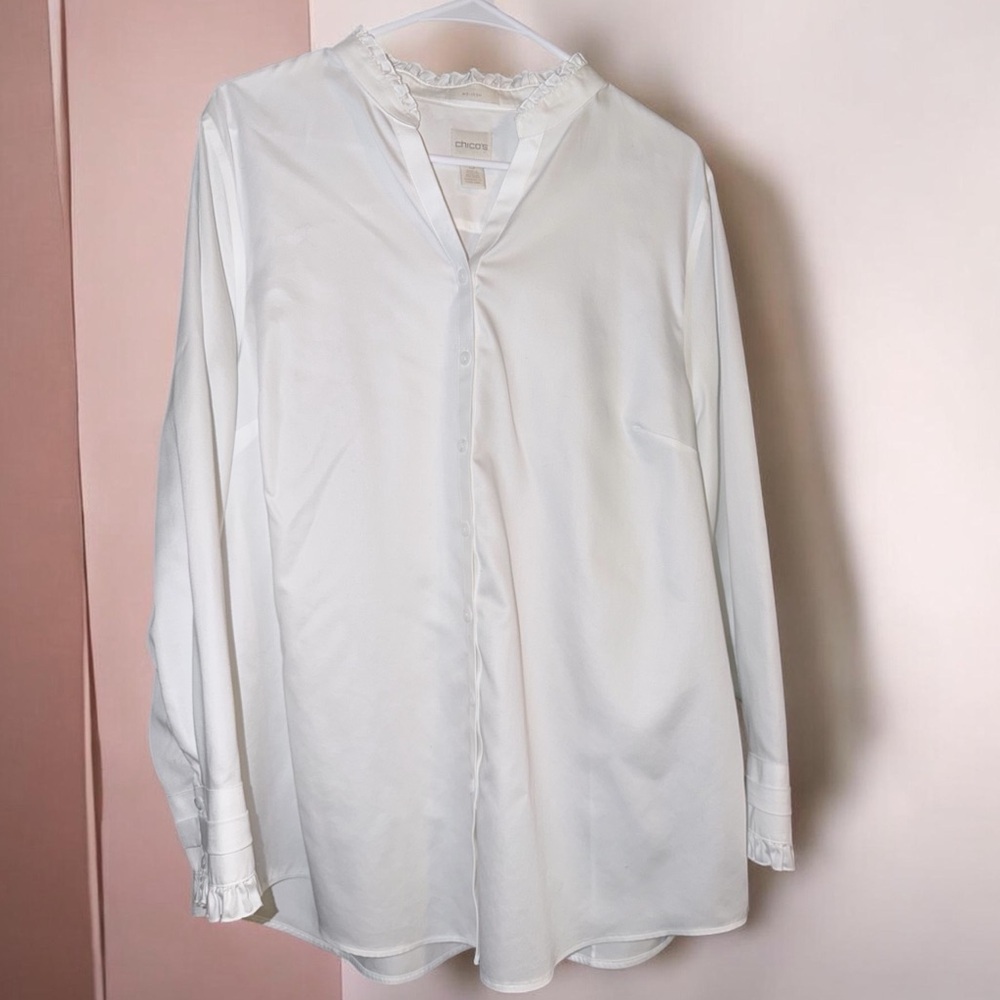 Chico's Classic No Iron White Blouse